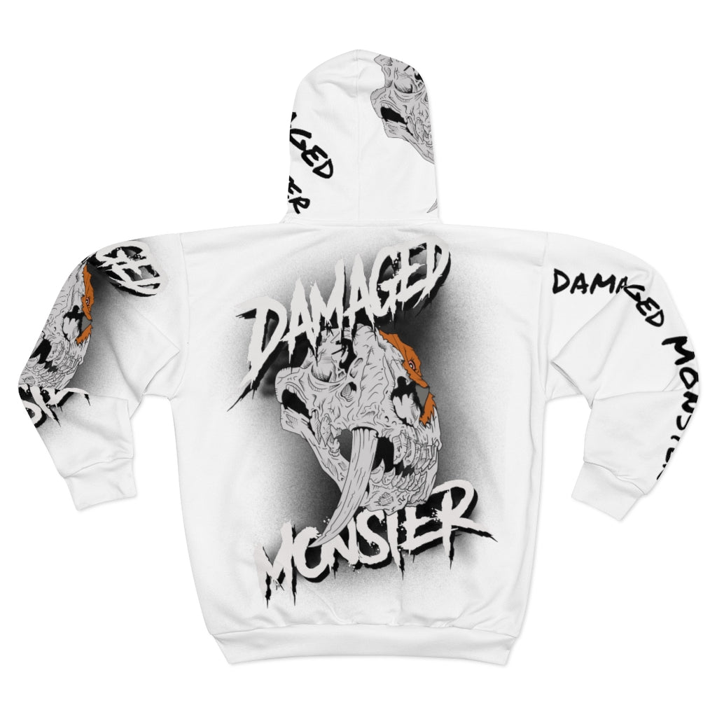 Damaged Monster Logo Zip Hoodie